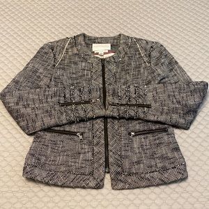 Tweed Zip Front Blazer